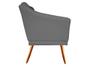 Imagem de Poltrona Decorativa Agatha Suede Cinza Pés Madeira Ms Decor