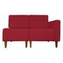 Imagem de Poltrona Decorativa Alice Lado Esquerdo Pés Trapézio Suede Vermelho - DS Estofados