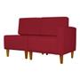 Imagem de Poltrona Decorativa Alice Lado Esquerdo Pés Trapézio Suede Vermelho - DS Estofados