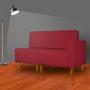 Imagem de Poltrona Decorativa Alice Lado Esquerdo Pés Trapézio Suede Vermelho - DS Estofados