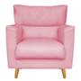 Imagem de Poltrona Decorativa Angel + Puff Quadrado Suede Rosa - VRM Decor