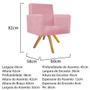 Imagem de Poltrona Decorativa Arenzza Base Giratória de Madeira Sala de Estar Quarto Suede Rosa Bebê - DAMAFFÊ MÓVEIS