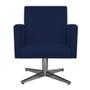 Imagem de Poltrona Decorativa Arenzza Base Giratória de Metal Sala de Estar Quarto Suede Azul Marinho - KDAcanto Móveis