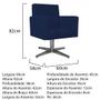 Imagem de Poltrona Decorativa Arenzza Base Giratória de Metal Sala de Estar Quarto Suede Azul Marinho - KDAcanto Móveis