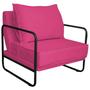 Imagem de Poltrona Decorativa Base de Ferro Suede Santiago Pink/Preto