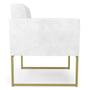 Imagem de Poltrona Decorativa Base Industrial Dourado Ana Sintético Pu Branco