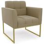 Imagem de Poltrona Decorativa Base Industrial Dourado Ana Suede Marrom Rt