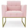 Imagem de Poltrona Decorativa Base Industrial Dourado Ana Suede Rosa Bebê