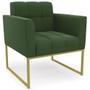 Imagem de Poltrona Decorativa Base Industrial Dourado Ana Suede Verde