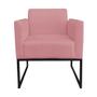Imagem de Poltrona Decorativa Base Industrial Preto Maressa S17 Suede Rosê - Ibiza