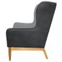 Imagem de Poltrona Decorativa Base Madeira Milena e Puff Viseo C-05 C-416 Linho Cinza - Domi