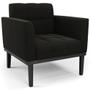 Imagem de Poltrona Decorativa Base Madeira Preto Ana Suede Preto