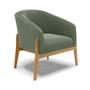 Imagem de Poltrona Decorativa Base Madeira Stella Bouclê Verde Pistache D03 - D'Rossi