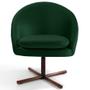 Imagem de Poltrona Decorativa Base Xis Madeira Rafa B-303 Veludo Verde Musgo - Domi