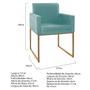 Imagem de Poltrona Decorativa Bellinha Base de Ferro Dourado Suede Azul Tiffany - ADJ Decor