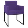 Imagem de Poltrona Decorativa Bellinha Base de Ferro Preto Sintético Roxo - Amarena Móveis