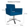 Imagem de Poltrona Decorativa Camila Pés Metal Giratório Suede Azul Royal - DS Estofados