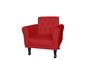 Imagem de Poltrona Decorativa Classic Suede Vermelho Pés Madeira Mz Decor