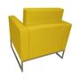 Imagem de Poltrona Decorativa Com Base de Ferro Para Recepção Leticia Pé Ferro Suede Amarelo - LM DECOR