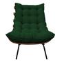 Imagem de Poltrona Decorativa Costela Base Fixa Suede Verde - ADJ Decor