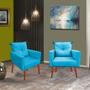 Imagem de Poltrona Decorativa Encosto De Almofada Modelo Lara Varias Cores Kit com 2 Poltronas