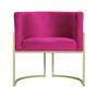 Imagem de Poltrona Decorativa Estofada Base de Ferro Sala Luana Suede Rosa Pink - DL DECOR
