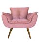 Imagem de Poltrona Decorativa Estofada Para Sala de Estar Opala Suede Rosa - LM DECOR