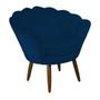 Imagem de Poltrona Decorativa Estofada Para Salão de Beleza Pétala Suede Azul Marinho - LM DECOR