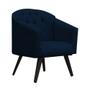 Imagem de Poltrona Decorativa Estrela Retrô Suede Azul Marinho - Casa & Estofados