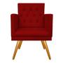 Imagem de Poltrona Decorativa Fernanda Capitonê Suede Vermelho - DAMAFFÊ MÓVEIS