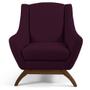 Imagem de Poltrona Decorativa Fixa Base de Madeira Juliet D02 Veludo Roxo Grape C-292 - Lyam Decor