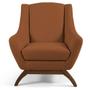 Imagem de Poltrona Decorativa Fixa Base de Madeira Juliet D02 Veludo Telha C-262 - Lyam Decor