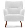 Imagem de Poltrona Decorativa Fixa Pés de Madeira Isabella D02 Material Sintético Branco C-12 - Lyam Decor
