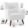 Imagem de Poltrona Decorativa Fixa Pés de Madeira Isabella D02 Material Sintético Branco C-12 - Lyam Decor