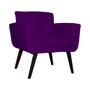 Imagem de Poltrona Decorativa Geovana Suede Roxo Pés Madeira Mz Decor