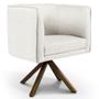 Imagem de Poltrona Decorativa Giratória Base Giromad Madeira Betina A-48 Linho Flocos - Domi