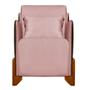 Imagem de Poltrona Decorativa Heloisa Veludo Rosa/Corano Marrom - Londrilar