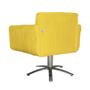 Imagem de Poltrona Decorativa Isabela em Tressê Pés Metal Giratório Suede Amarelo - DS Estofados