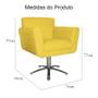 Imagem de Poltrona Decorativa Isabela em Tressê Pés Metal Giratório Suede Amarelo - DS Estofados