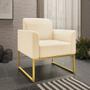 Imagem de Poltrona Decorativa Isabella Base Industrial Suede Bege/Dourado G19 - Gran Belo