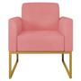 Imagem de Poltrona Decorativa Isabella Base Industrial Suede Rosê/Dourado G19 - Gran Belo