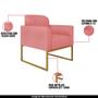 Imagem de Poltrona Decorativa Isabella Base Industrial Suede Rosê/Dourado G19 - Gran Belo