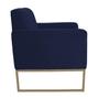 Imagem de Poltrona Decorativa Jade Base De Ferro Dourado Suede Azul Marinho - INCASA DECOR