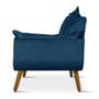 Imagem de Poltrona Decorativa Jade Larhome Suede Veludo Azul Marinho