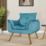 Imagem de Poltrona Decorativa Jade Larhome Suede Veludo Azul