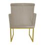 Imagem de Poltrona Decorativa Klara Suede Bege Base De Ferro Dourada - Belliv Decor