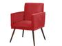 Imagem de Poltrona Decorativa Lari Com Base Recepção Suede Vermelho