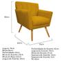 Imagem de Poltrona Decorativa Laura Pés Palito Mel Suede Amarelo - Amarena Móveis
