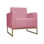 Imagem de Poltrona Decorativa Leticia Slim Base Metal belo tok - Suede Rose