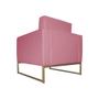 Imagem de Poltrona Decorativa Leticia Slim Base Metal belo tok - Suede Rose